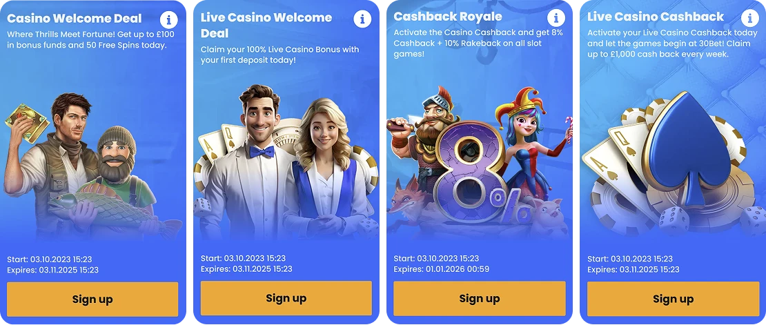 30bet casino bonus